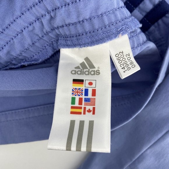 VTG Adidas Women's Jacket Sz L Periwinkle Blue 3 Stripe Full Zip Vented Y2K - Picture 4 of 11